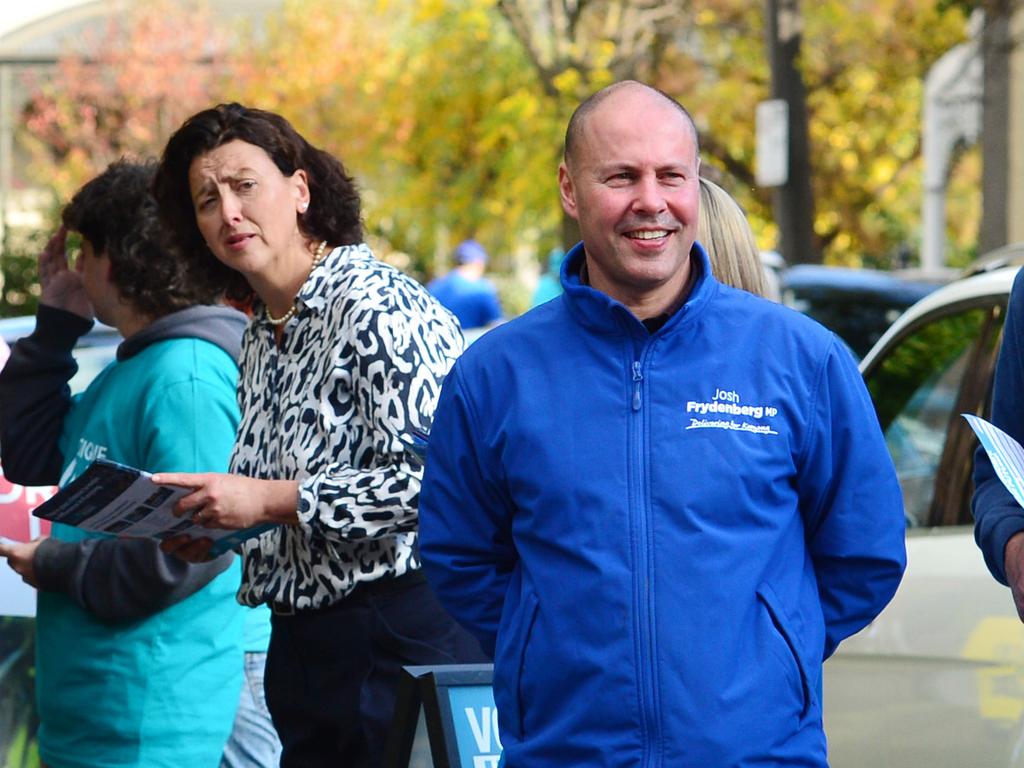 Treasurer Josh Frydenberg faces a serious challenge in the seat of Kooyong from “teal” independent Monique Ryan, who has called for more ambitious climate action. Picture: NCA NewsWire / Nicki Connolly