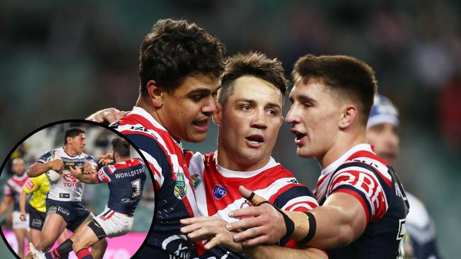 The Roosters survived a late scare to claim victory over the Cowboys.