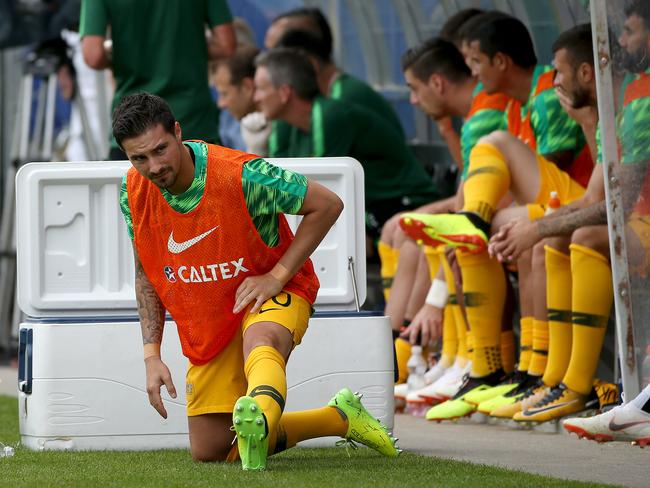 Jamie Maclaren came off the bench against the Czech Republic. Picture: Toby Zerna