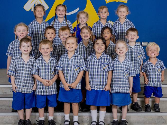 Pimpama Primary School prep classes for My first year. Prep A. (back row l-r) Malia Hawker, Isabelle Dufty, Ella Roe, Zane Norgrove, Chloe Hayman. (middle row) Amber-Maree Watson, Kaden Strother, Declan Brennan, Sienna Cottome, Ezra-Lee Wilson, Charles Dixon, Hudson Glubb. (front row) Noah Watts, Ruben Stringer-King, Harper Koszo, Katie White and Jade Ballantine. Picture: Jerad Williams