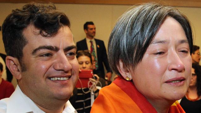 The Same Sex Marriage Vote was watched by a vey emotional Senator Penny Wong and the politicians from all parties in Parliament House in Canberra. Picture Gary Ramage