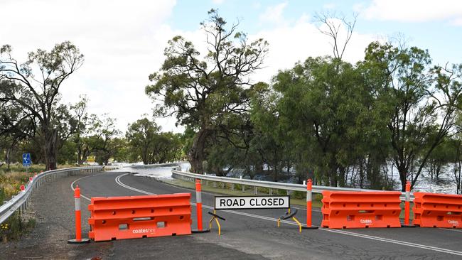 A section of Taylorville Rd is closed due to rising waters. Picture: The Advertiser/ Morgan Sette