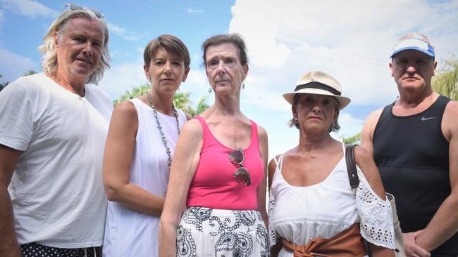 Steve Trgo, Alison Asher, Julia Craddock, Tansy Grant and Paul Jones want tougher rules for short term accommodation homes and units in Noosa. Picture: Tegan Annett