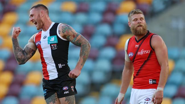 Tim Membrey celebrates a goal. Picture: Michael Klein