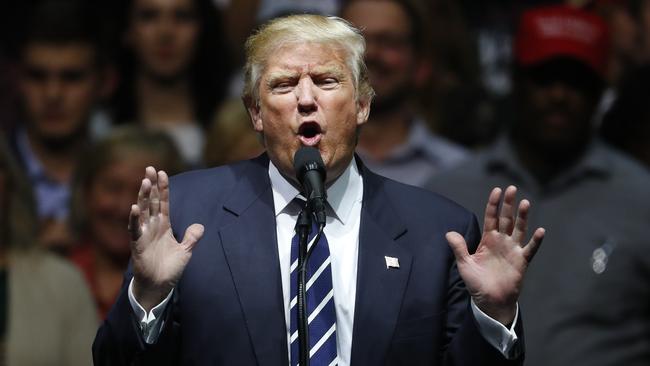 US president-elect Donald Trump speaking at a rally in Grand Rapids, Michigan.