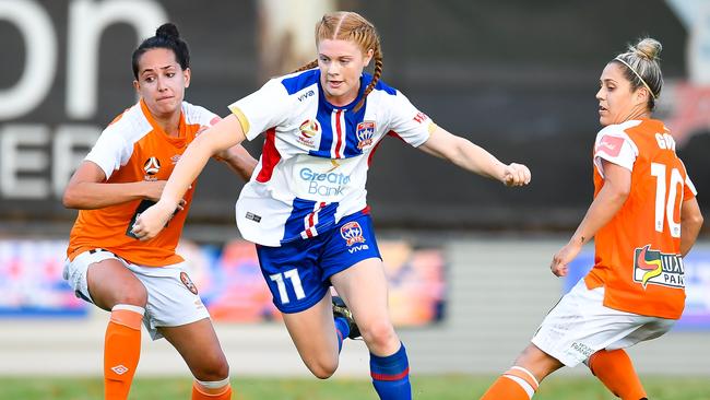 Vine is a part of the Newcastle Jets W-League squad and has played in Australia’s under-17 and under-20 national teams. Picture: AAP Image/ Albert Perez