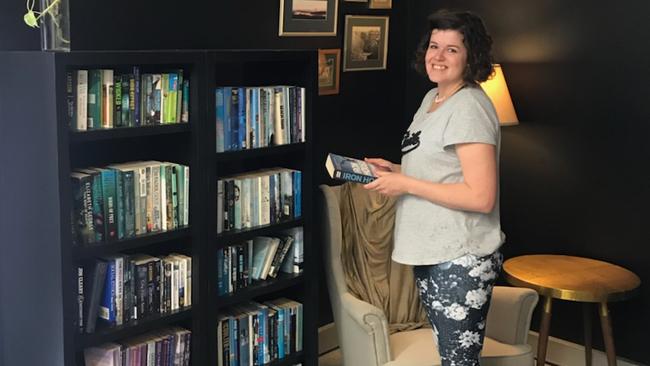 Meg Hopkins in the new community reading room. Photo: Glen Norris