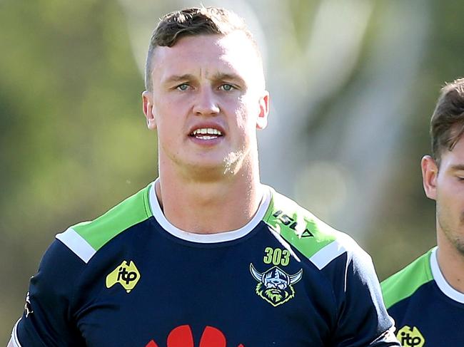 Raiders player Jack Wighton at training at Raiders Headquarters in Canberra. Picture Kym Smith