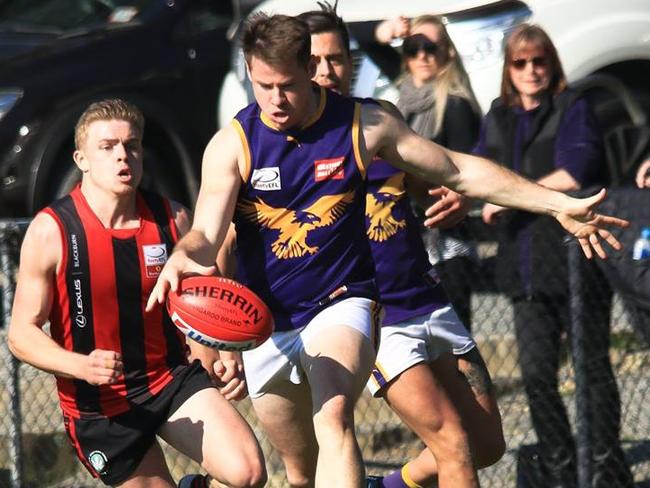 Jake Best snaps a goal. Picture: Davis Harrigan