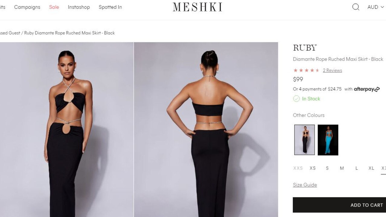 The outfit costs just $99 from Aussie label Meshki. Picture: Meshki