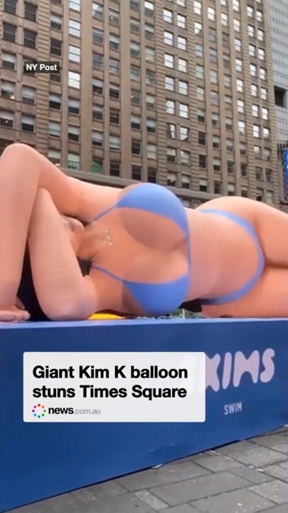 Giant Kim K balloon stuns Times Square