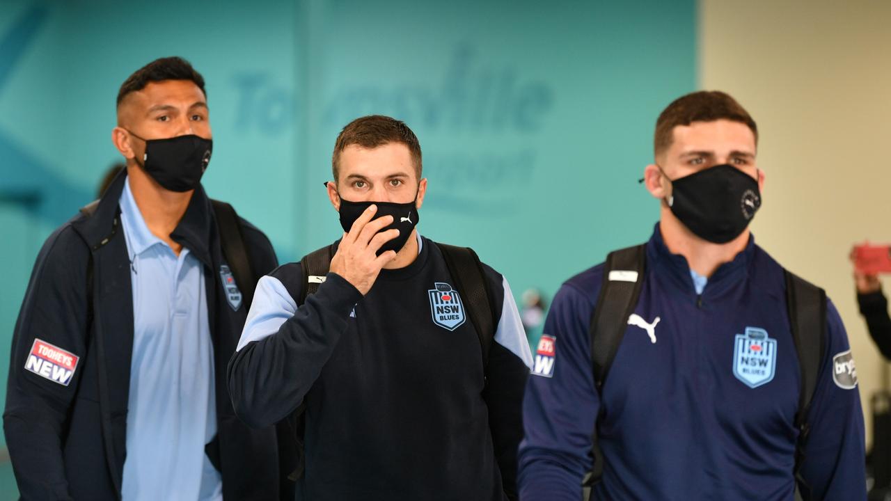 James Tedesco pictured as the New South Wales Blues Origin squad arrived at Townsville Airport on Monday afternoon. Picture: MATTHEW ELKERTON