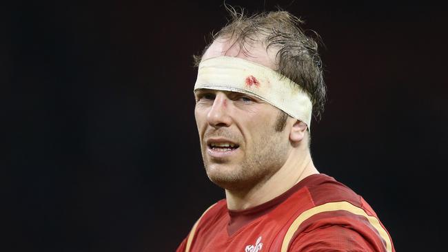 Alun Wyn Jones of Wales looks on at the Principality Stadium.