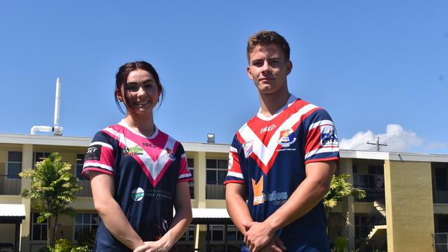 Sophie Novosel (left) and Henry Thorpe are excited for the Confraternity Shield in Mackay next year. October 27, 2021. Picture: Matthew Forrest