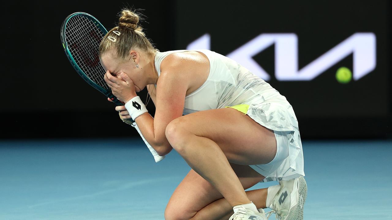 Blinkova was in disbelief. Photo by Cameron Spencer/Getty Images