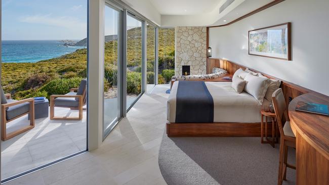 One of the Flinders Suites at Southern Ocean Lodge. Picture: George Apostolidis