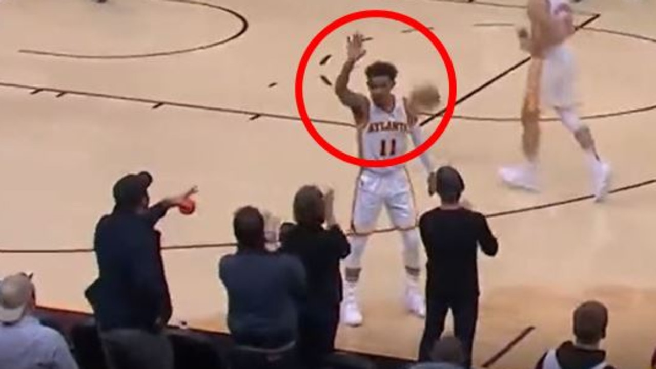 Trae Young waved goodbye to the Cleveland crowd.