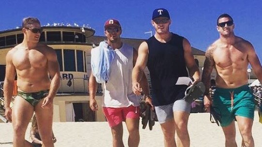 The Burgess brothers: George, Sam, Thomas and Luke at the beach