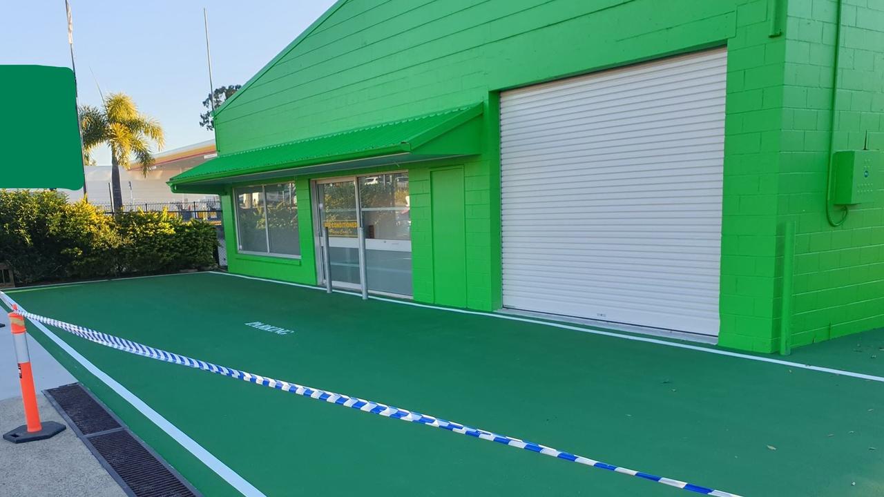 Is it a tennis court? Questions surrounded new Noosaville business Paddy O'Shea's Tyre and Mechanical workshop..