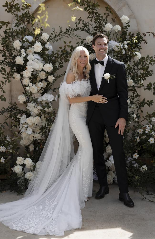 Jewellery designer Natasha Chipman married Keiran Ruddock at French chateau Deux Belettes, Byron Bay. Picture: Bayleigh Vedelago