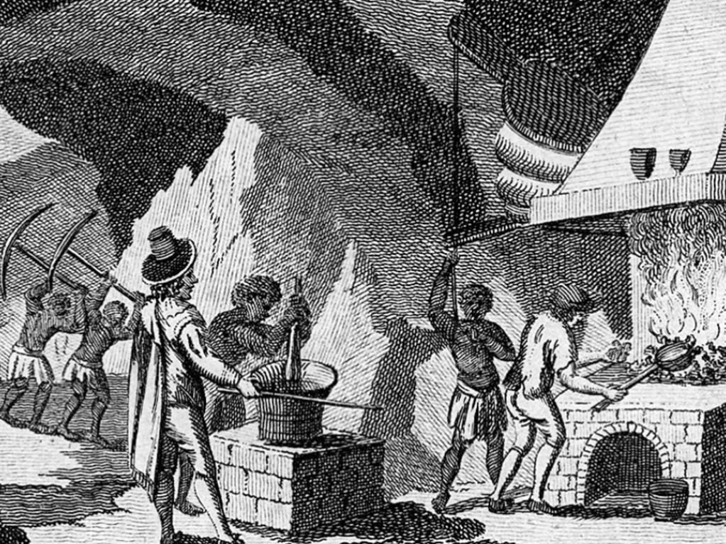 A 1789 engraving of slaves in the Spanish-run Peruvian silver mines, where it was rumoured Bass met his fate.