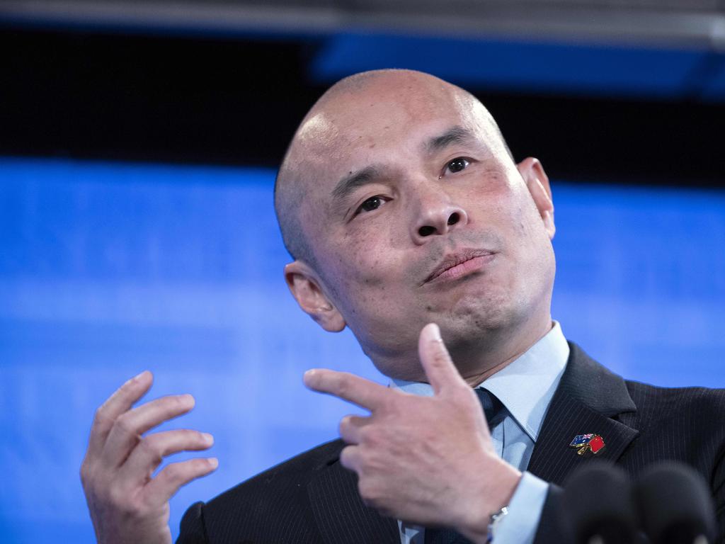 The Deputy Head of Mission/Minister, Embassy of the People's Republic of China in Australia, Minister Wang Xining, during an address to the National Press Club. Picture: NCA NewsWire / Gary Ramage