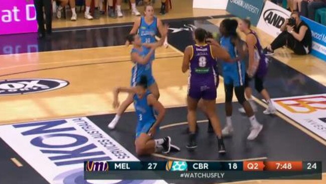 Liz Cambage is facing a two-game ban in the WNBL after kneeing Mistie Bass.