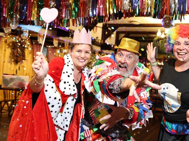 The German festival of Karneval will be celebrated for one night only at the Cairns German Club in Bungalow, with singing and dancing, food and drink and lots of colourful costumes on display on Friday night. Victoria Hickey, Chris Zilm and Tammi Saal are ready to dress up and party to welcome the change of the season on Friday night. Picture: Brendan Radke