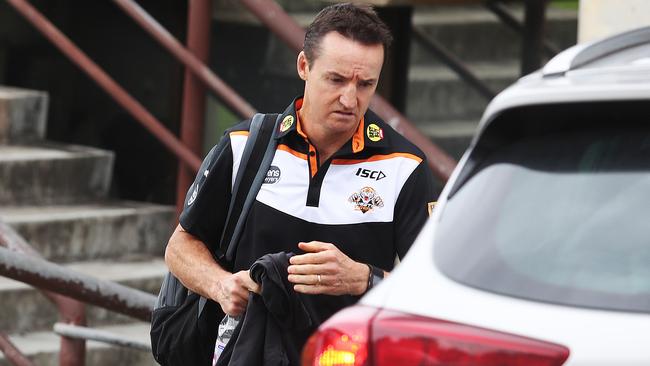Now-former Wests Tigers coach Jason Taylor leaves Concord Oval yesterday. Picture: Brett Costello