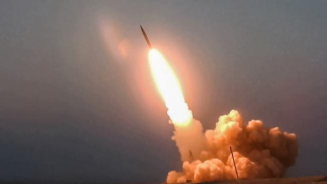 Iran launches a missile. A recent attack has landed near a US consulate in Iraq. A handout picture provided by Iran's Defence Ministry on August 20, 2020, shows Picture: AFP