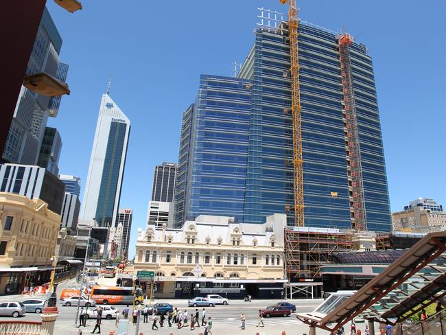 Raine Square Tower in Perth, Western Australia which is now in receivership.