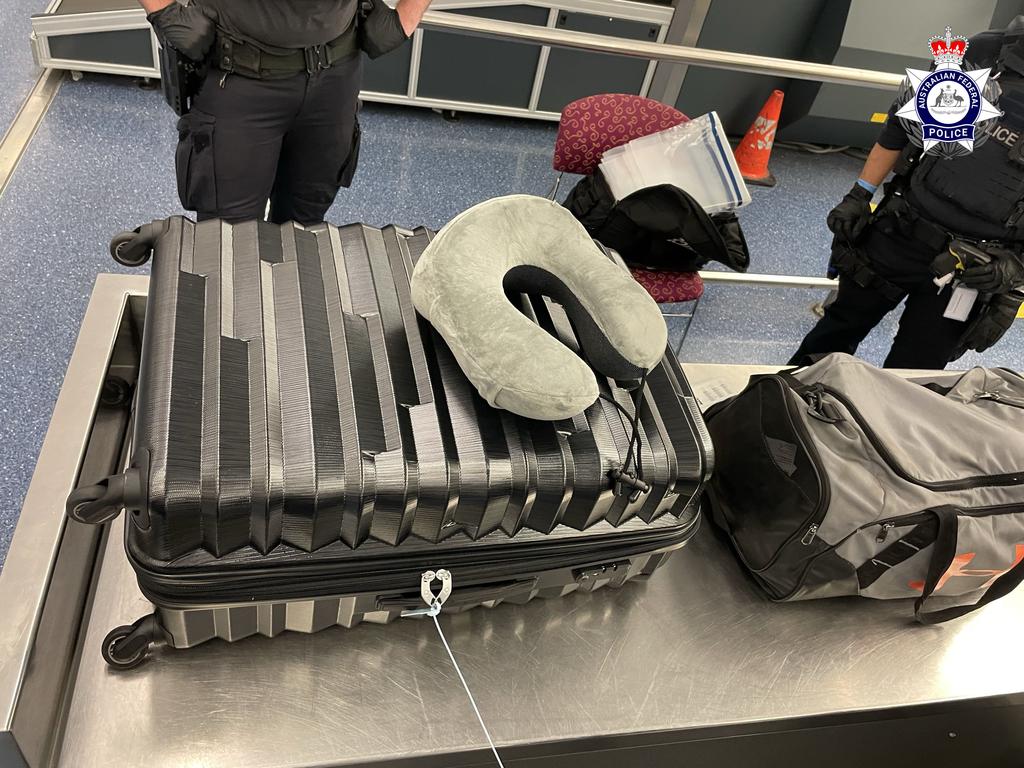 A Canadian man attempted to smuggle about 15kg of meth into Australia in his suitcase. Picture: Australian Federal Police.