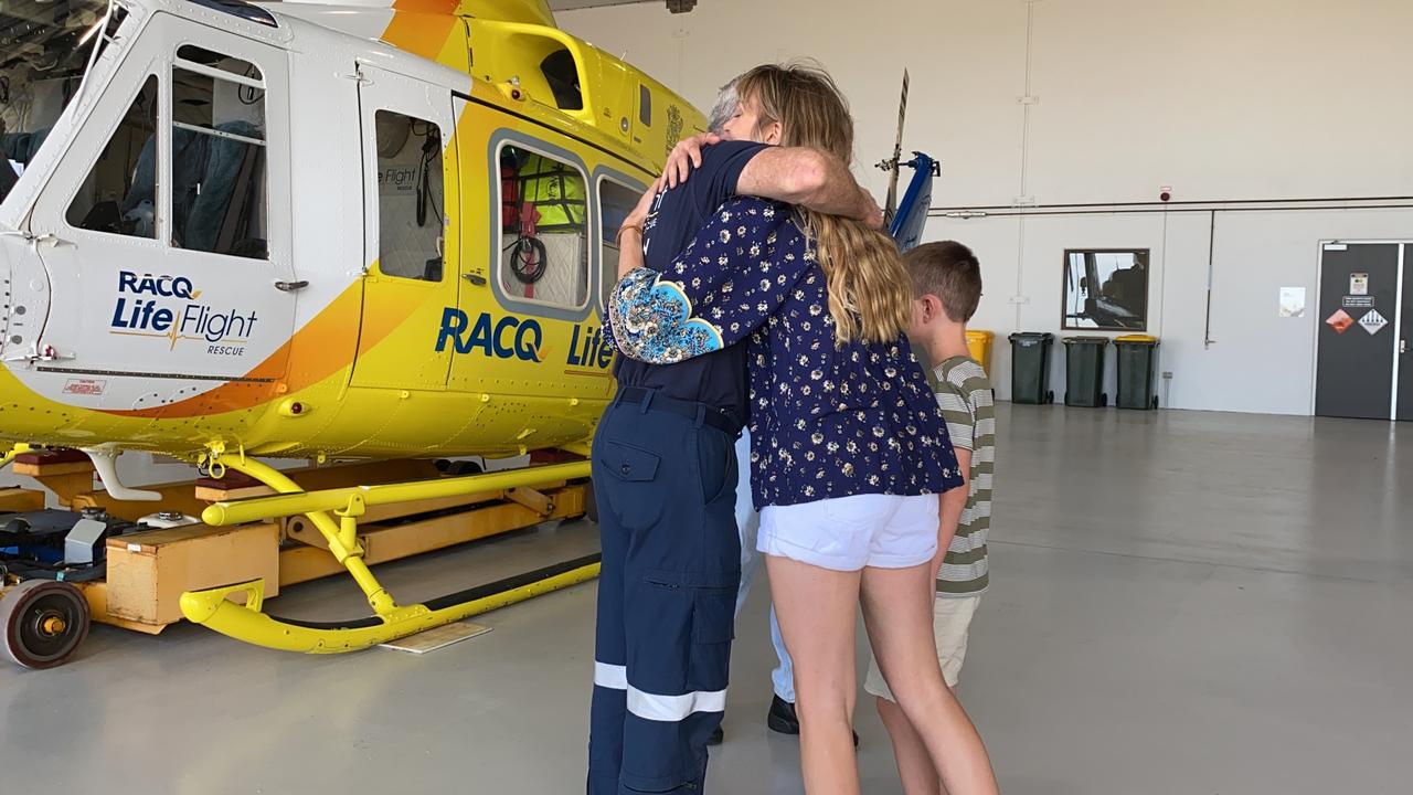 Eli Campbell reunited with the LifeFlight flight crew who flew him to hospital in 2021.