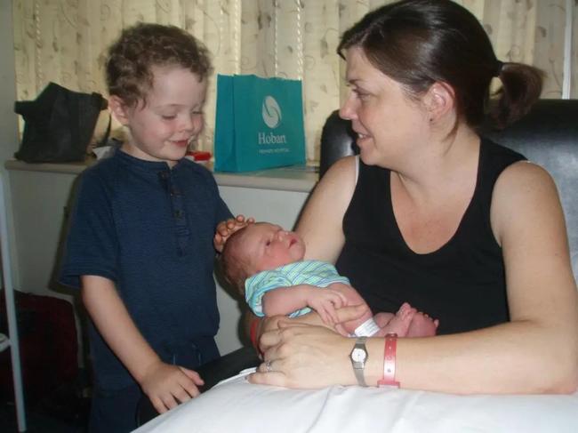 Angela Fraser after giving birth at Hobart Private Hospital. Deliver for Tassie Mums campaign. Picture: Angela Fraser