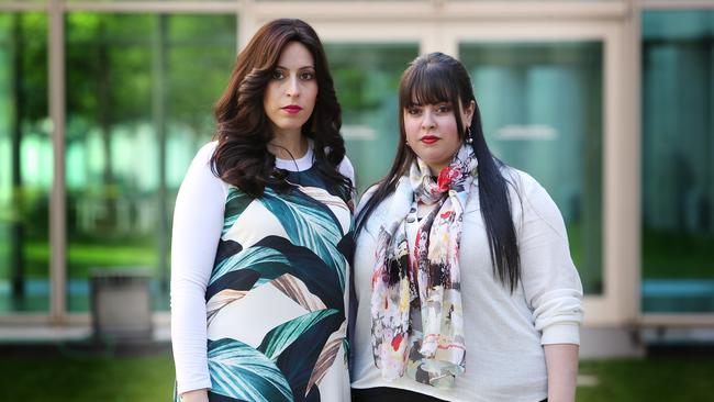 Sisters Nicole Meyer and Dassi Erlich at Parliament House in Canberra. Picture: Kym Smith