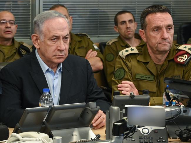 Israeli Prime Minister Benjamin Netanyahu observes the IDF’s latest strikes.