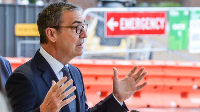 Premier Steven Marshall at Modbury Hospital. Picture: Brenton Edwards