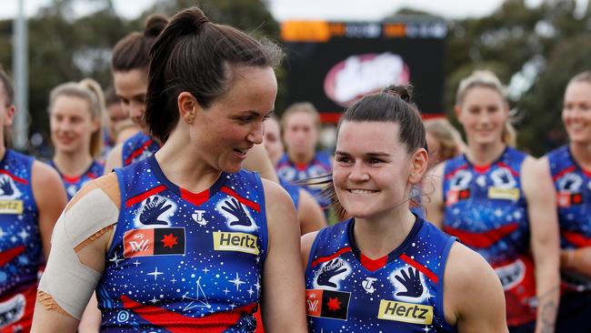 Daisy Pearce’s Dees in Indigenous Round (Photo by Dylan Burns/AFL Photos via Getty Images)