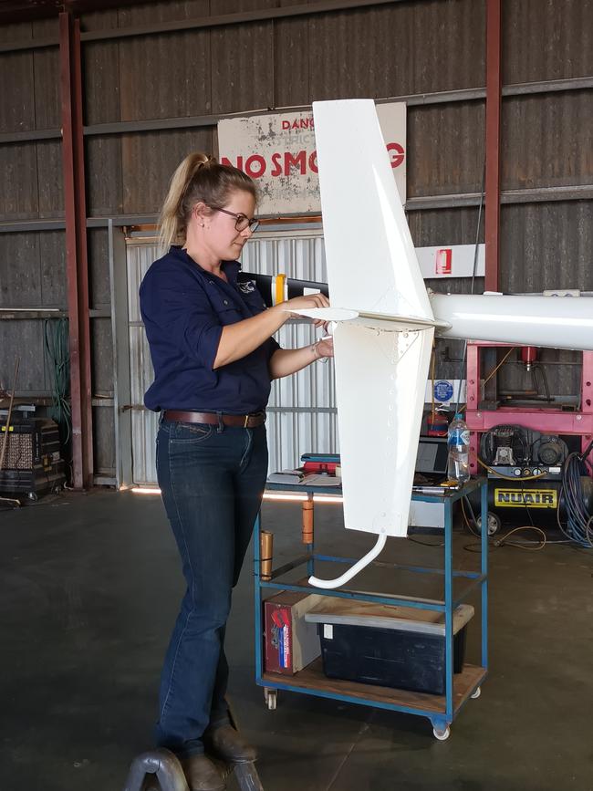 ‘No room for mistakes’: As a helicopter mechanic, Verity’s job requires laser focus. Picture: Supplied