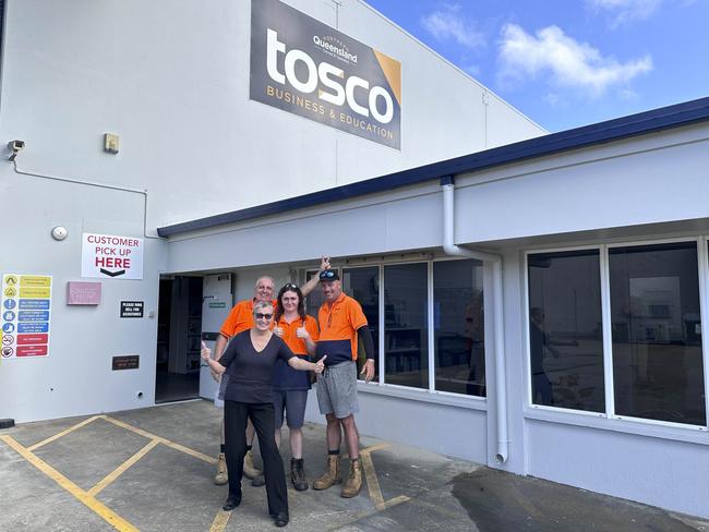 Staff members outside the former Tosco warehouse, which was acquired by Cos, a national office product company. Picture: Supplied.