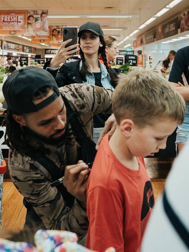 Fan base: A youngster meets his basketball hero