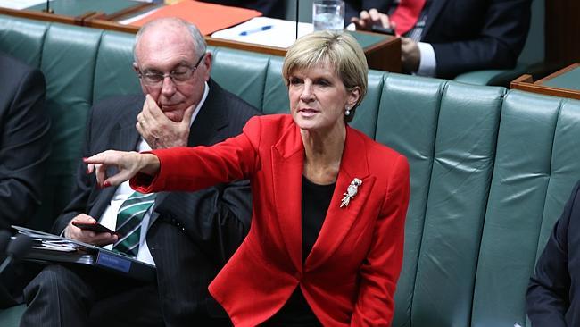 Foreign Minister Julie Bishop. ‘I can report that a delegation of senior Iranians have visited Canberra.’ Picture: Gary Ramage