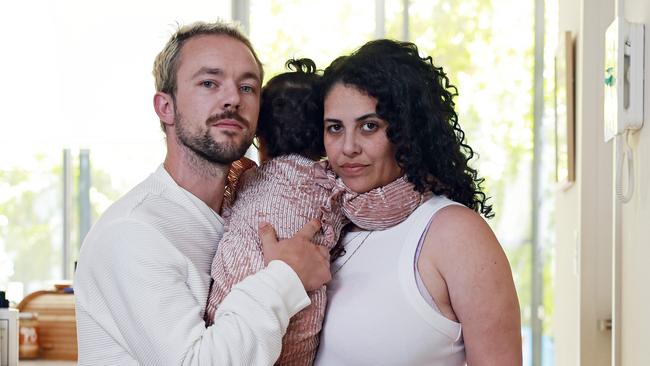 Talia Emsalem with her daughter and partner Levi Adams. Picture: Sam Ruttyn