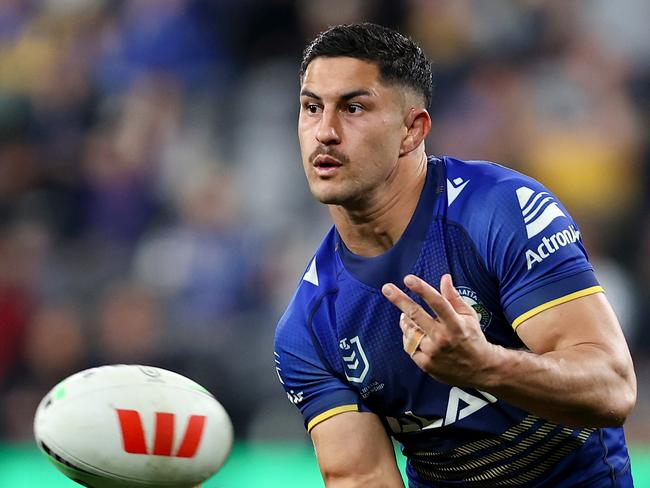 SYDNEY, AUSTRALIA - JULY 26: Dylan Brown of the Eels pbduring the round 21 NRL match between Parramatta Eels and Melbourne Storm at CommBank Stadium, on July 26, 2024, in Sydney, Australia. (Photo by Brendon Thorne/Getty Images)