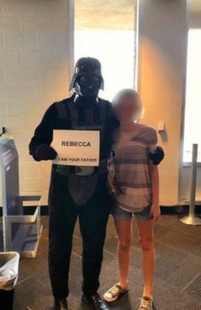This father has really excelled for the airport pick up run. Picture: Imgur