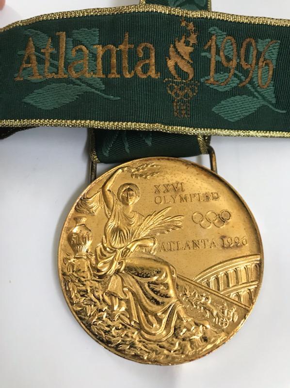 The 1996 Atlanta Olympic Gold Medal being auctioned off this week. Supplied.