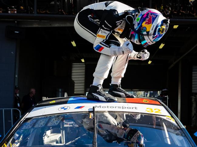 BATHURST, AUSTRALIA - FEBRUARY 02: Sheldon van der Linde driver of the #32 Team WRT BMW M4 GT3 during the Bathurst 12 Hour at Mount Panorama on February 02, 2025 in Bathurst, Australia. (Photo by Daniel Kalisz/Getty Images) *** BESTPIX ***