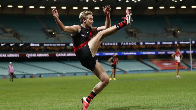 Darcy Parish kicks the match-sealing goal with two minutes to play.