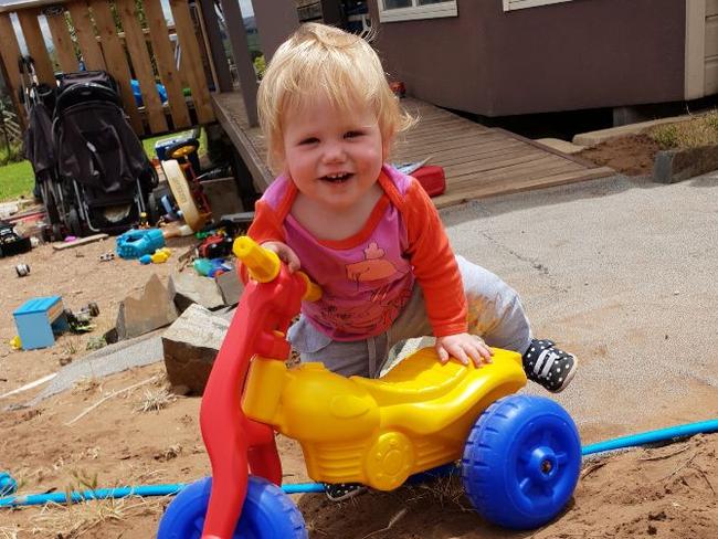 The 18-month old girl who was hit by a silver Toyota Prado 4WD in the unsealed driveway of the High Street property at Tailem Bend.Picture: Supplied