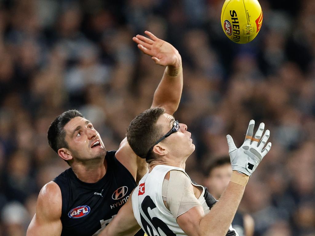 Carlton’s two-ruck system hasn’t translated into much success. Picture: Dylan Burns/AFL Photos via Getty Images